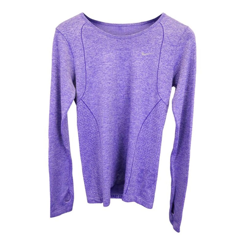 Nike Dri-Fit Long-Sleeved Top in Purple Polyester
